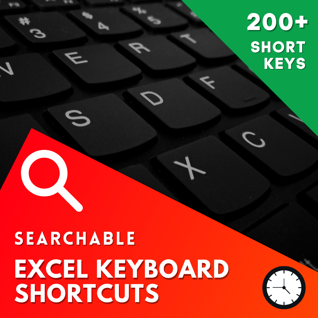 Searchable Excel Keyboard Shortcuts